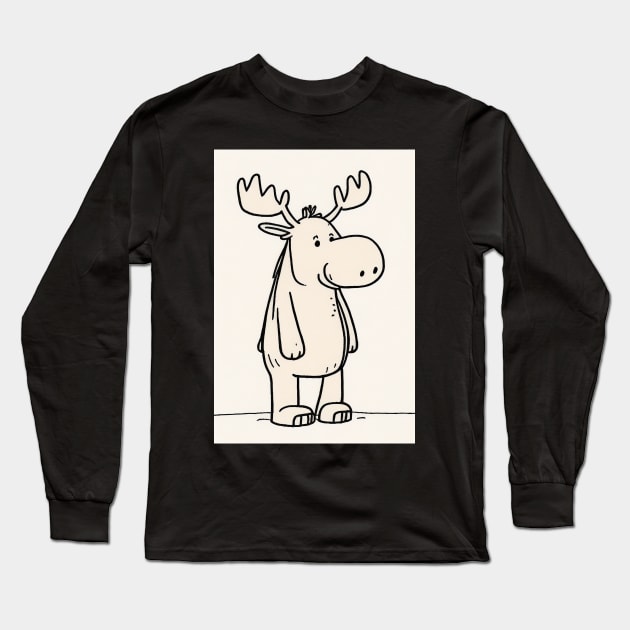 Minimalist Moose Long Sleeve T-Shirt by Legendary T-Shirts